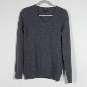 2 Ply 100% Cashmere V-Neck Sweater Only Mine Womens Sz L Pullover Fitted